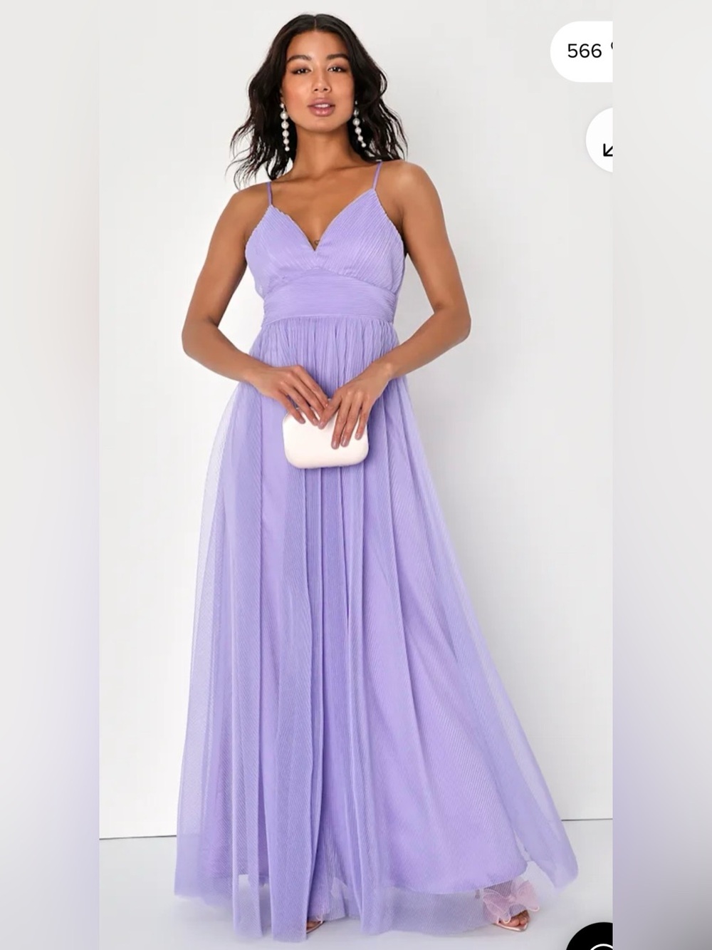 Lulus Angelic Entrance Lavender Pleated Tulle Maxi Dress